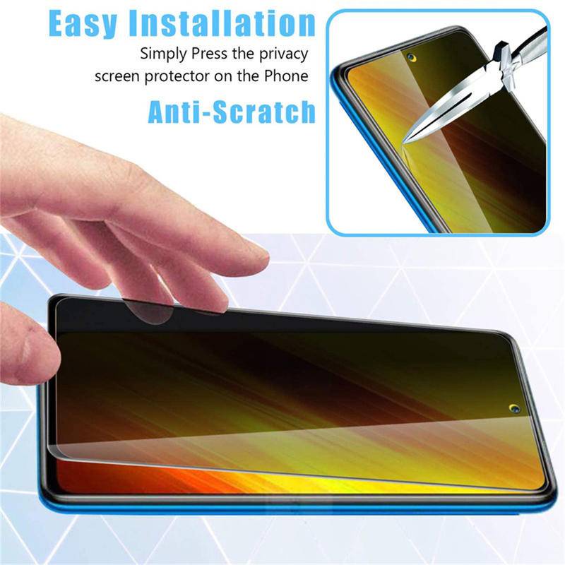 Pelindung Layar Tempered Glass Anti Spy Untuk XiaoMi RedMi Note 10 11 7 8 9 9s 11e 11t Pro 4G 5G