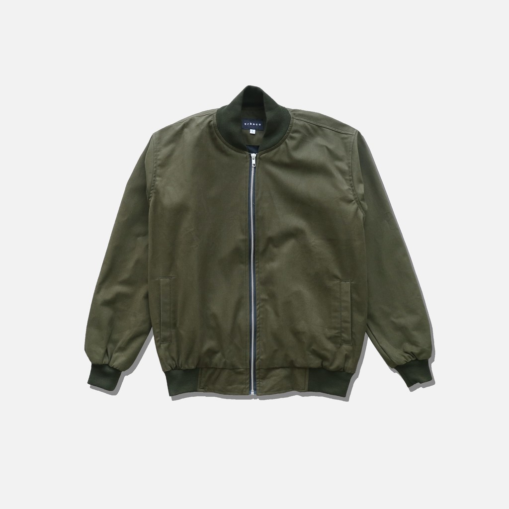 Austin Canvas Suede Bomber in Army