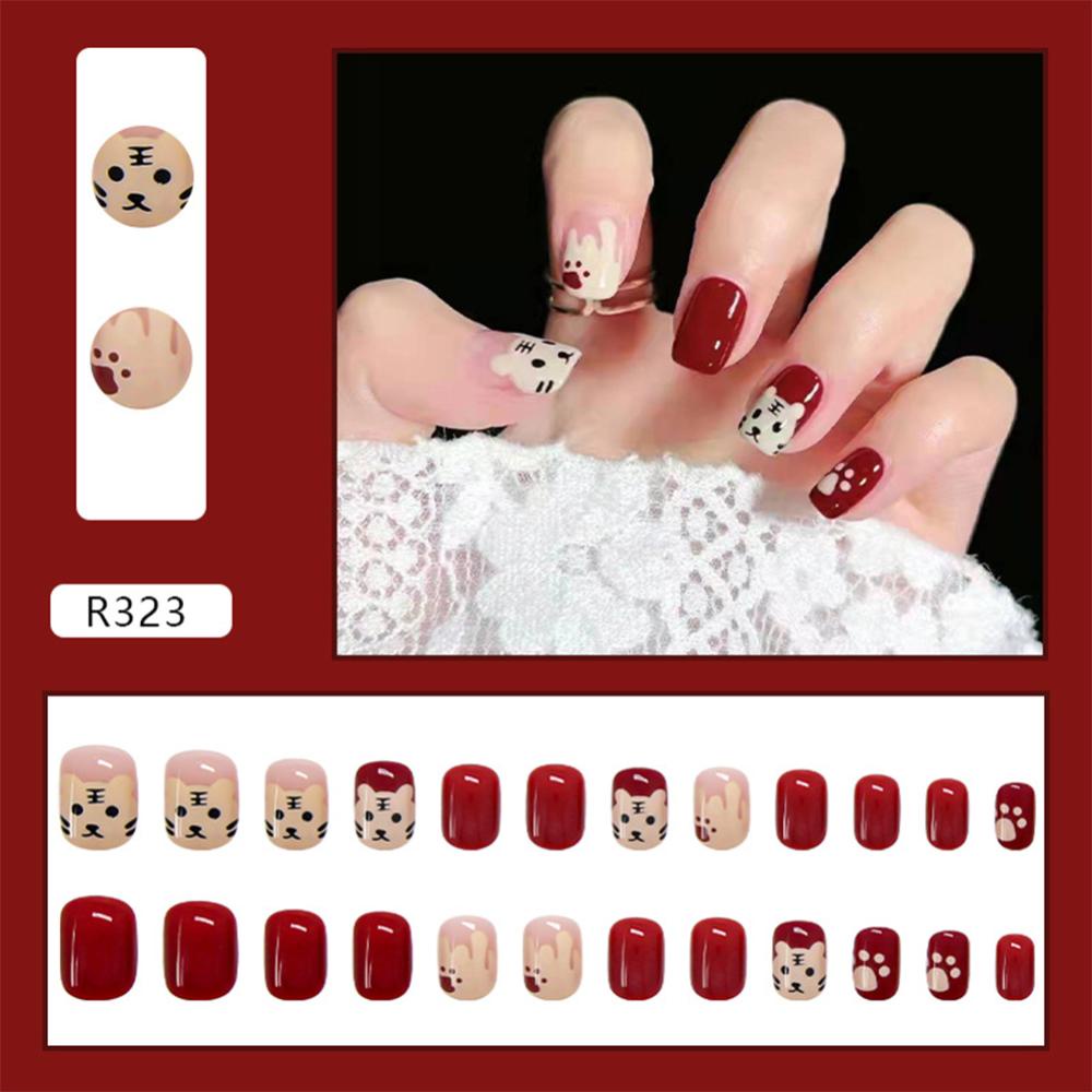 Timekey 24pcs / set Kuku Palsu Extension Removable Untuk Nail Art A3K1