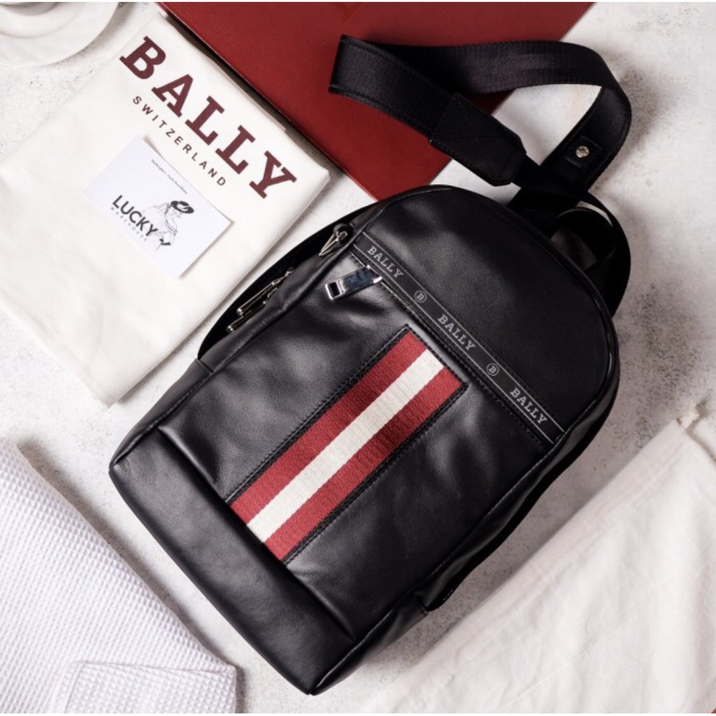 Bally Hari Leather Sling Bag In Black - ORIGINAL 100%