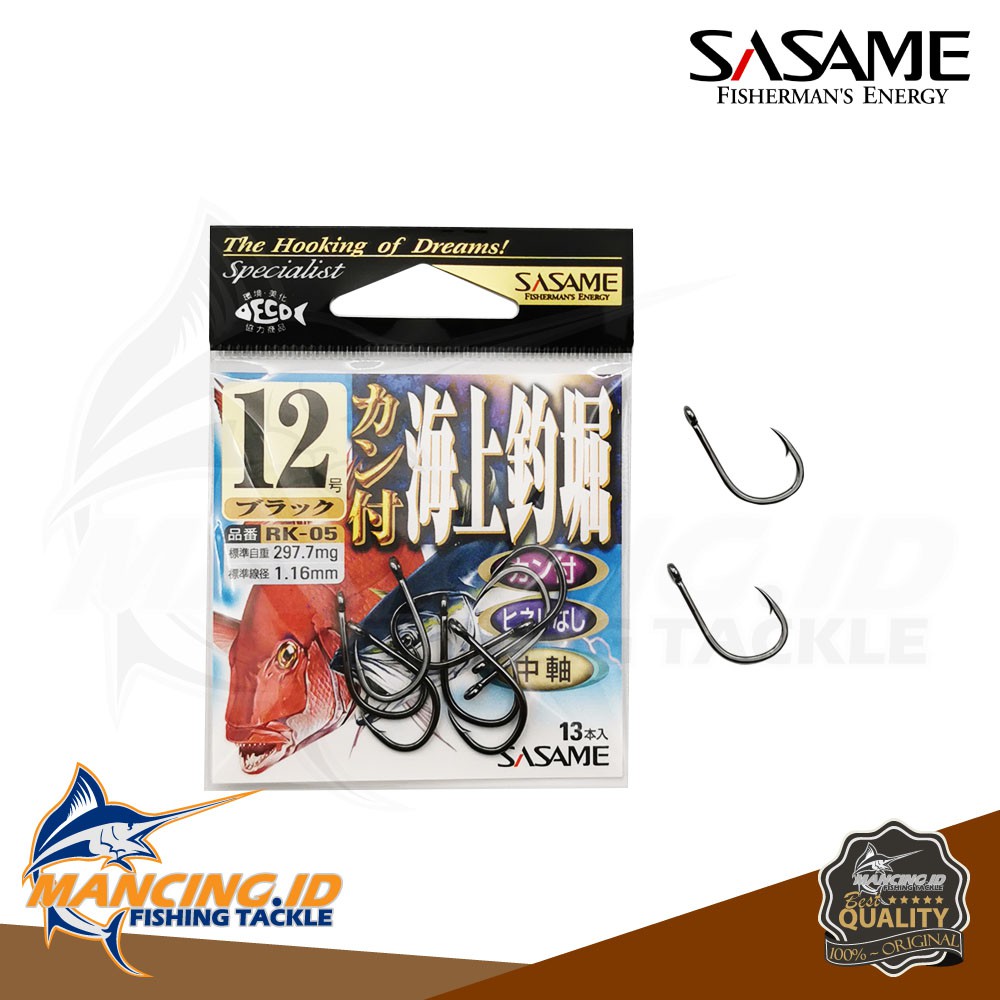 Sasame Kantsuki Kaijo RK-05 Ring Carbon Hook Kail Pancing Ikan Mas Gurame Bawal Patin Anti Moncel Ma