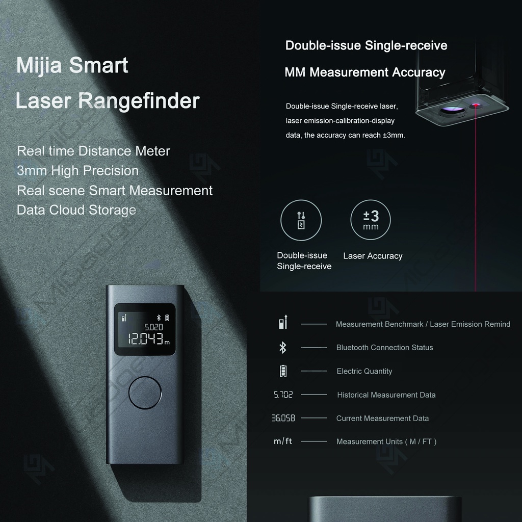 Mijia Smart Laser Rangefinder 40M - Meteran Laser Digital