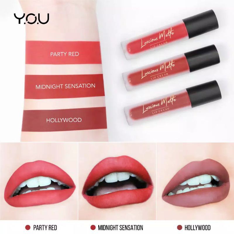 Kosmetik You Basic Collection Luscious Matte Lip Cream (All Day Matte Finish/Smooth &amp; Lightweight)