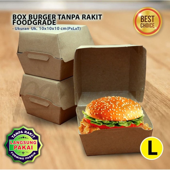 

Kotak Dus Box Burger | KRAFT COKLAT - L - ( 50 Pcs )