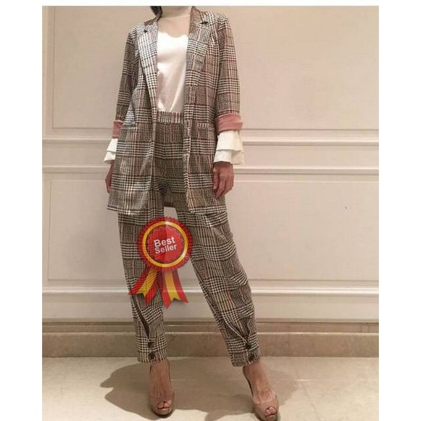 LARIS -        Blazer Set Wanita Outerwear Atasan Murah Kerja Formal Outer Baju Cewek Jas Blezer