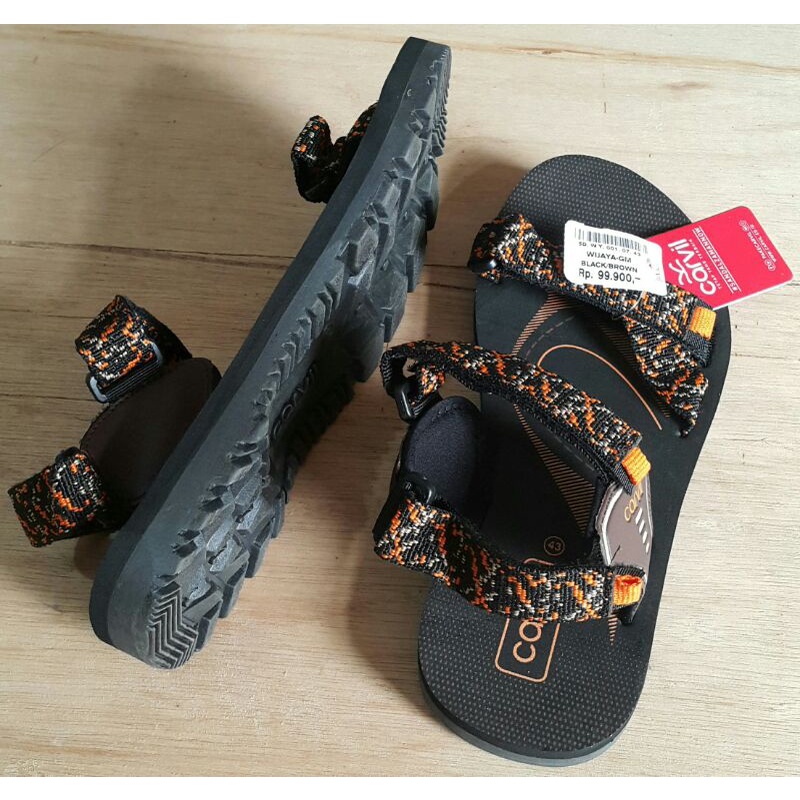 WIJAYA GM BLACK-BROWN size 38-43 SENDAL GUNUNG PRIA CARVIL ORIGINAL TERMURAH / SANDAL GUNUNG CASUAL 