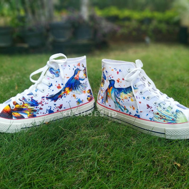 white converse painted