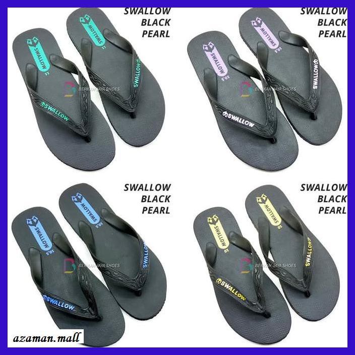 Ladnaspria- Sandal Jepit Swallow - Sandal Jepit Swallow Hitam (Black Pearl) - 10, Kuning