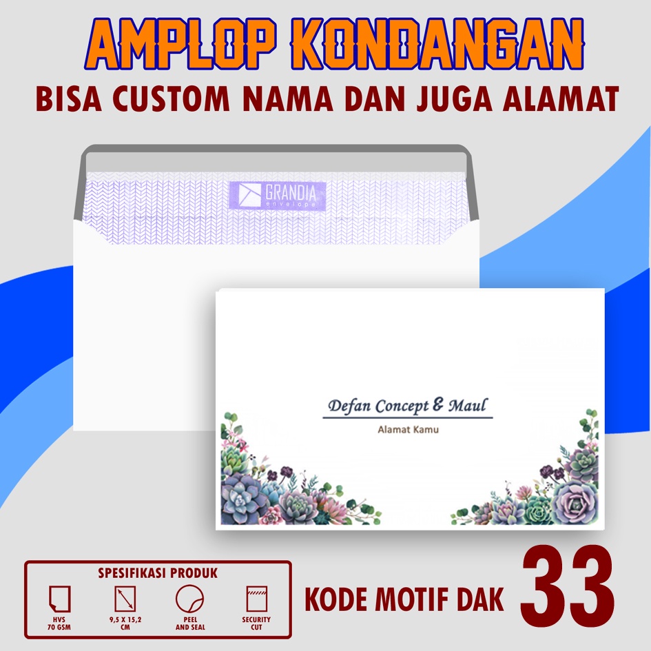 

AMPLOP KONDANGAN CUSTOM NAMA & ALAMAT