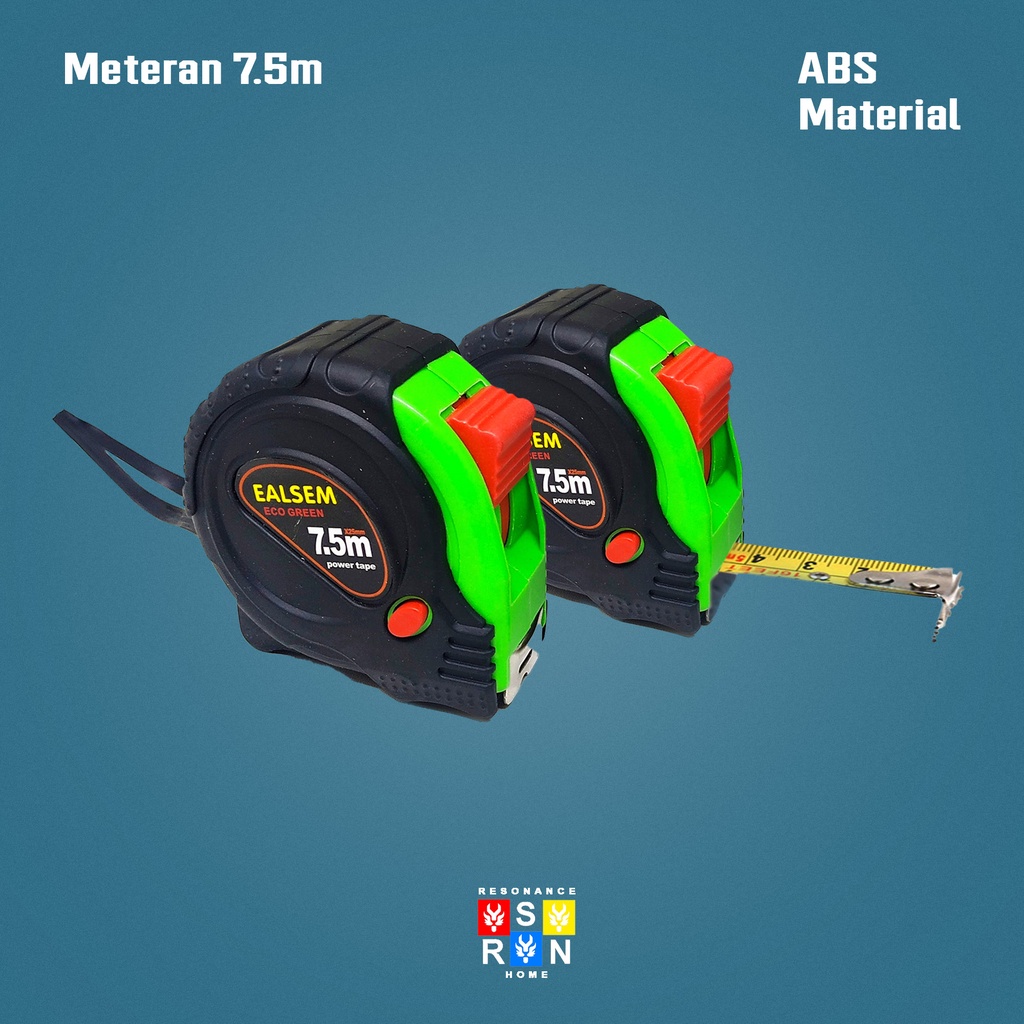 Meteran 7.5M Tukang Bangunan Roll 7.5 Meter Measuring Tape Resonance Home