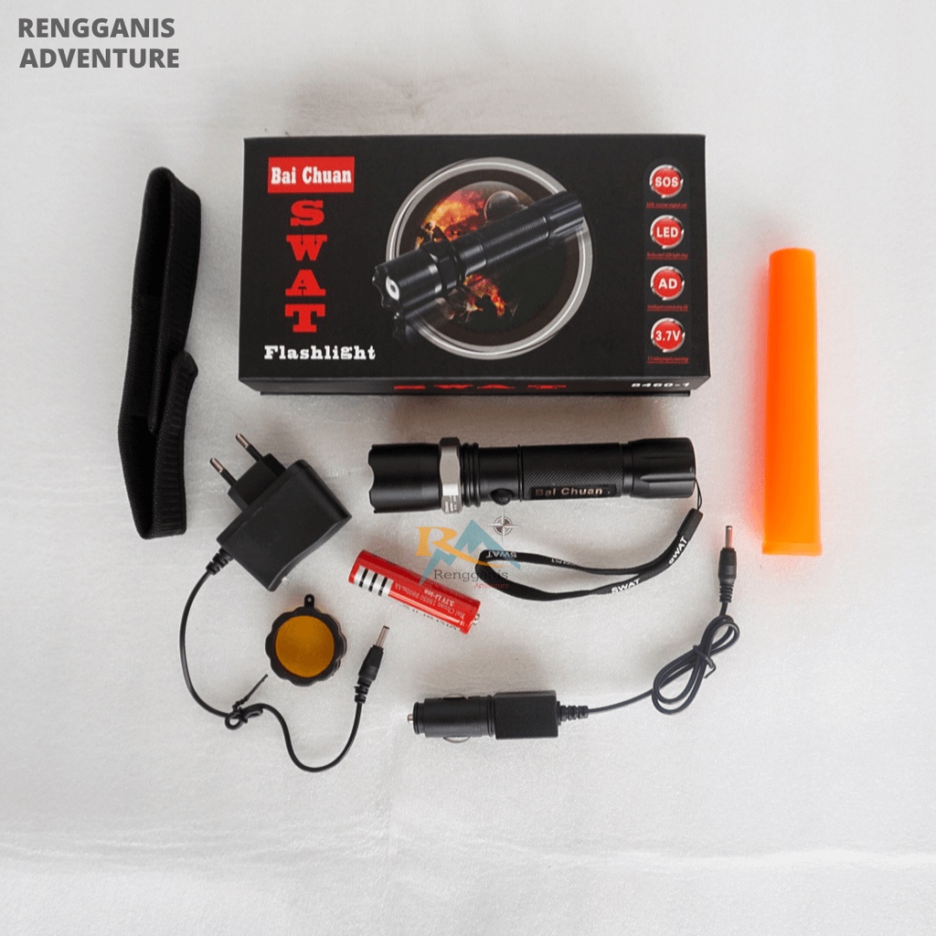 SENTER BAICHUAN SENTER swat POLICE LAMPU CAMPING PENDAKI GUNUNG HIKING OUTDOOR