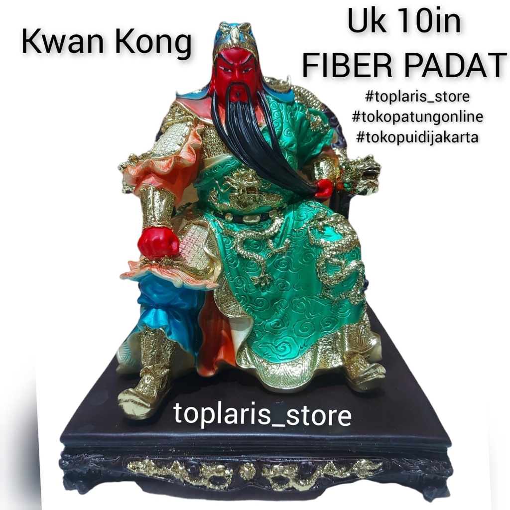 Patung Kwan Kong 10in Fiber Padat Import 022