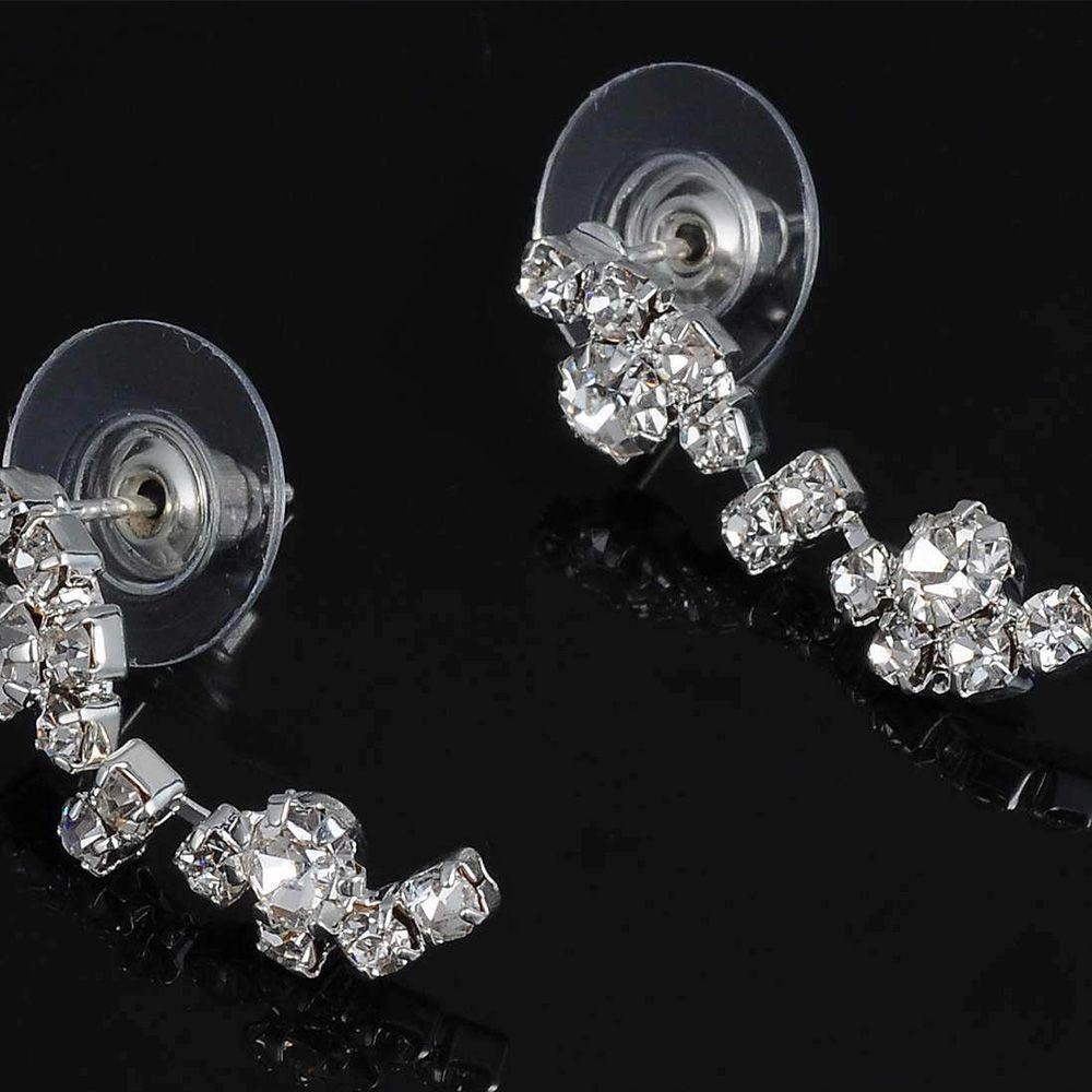 Set Perhiasan Agustina Perhiasan Bersinar Anting Kalung Anting Set Set Pengantin Kristal