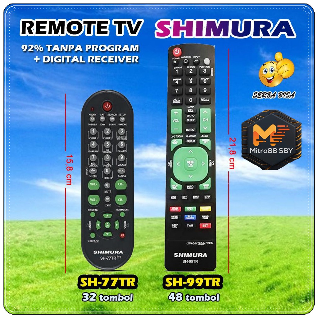 Mitra88sby Remot Remote TV Tabung LCD LED Multi Universal (LG, Samsung, Polytron, Toshiba)