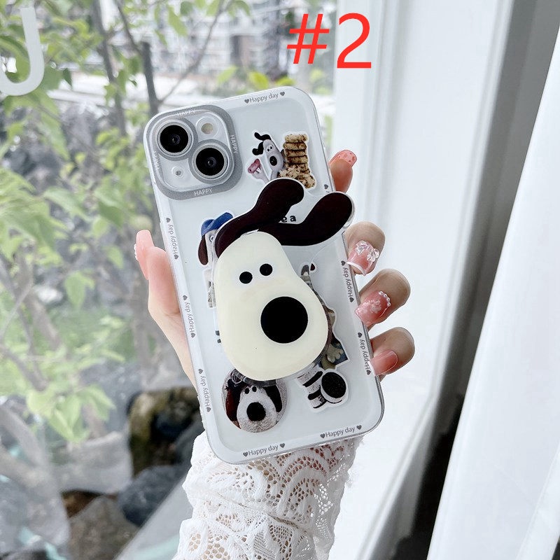 Funny Cute Dog Popsocket Soft Case iP iPhone 11 12 13 14 Pro Max 6 6S 7 8 + Plus X XR SE 2020 XS Max Casing