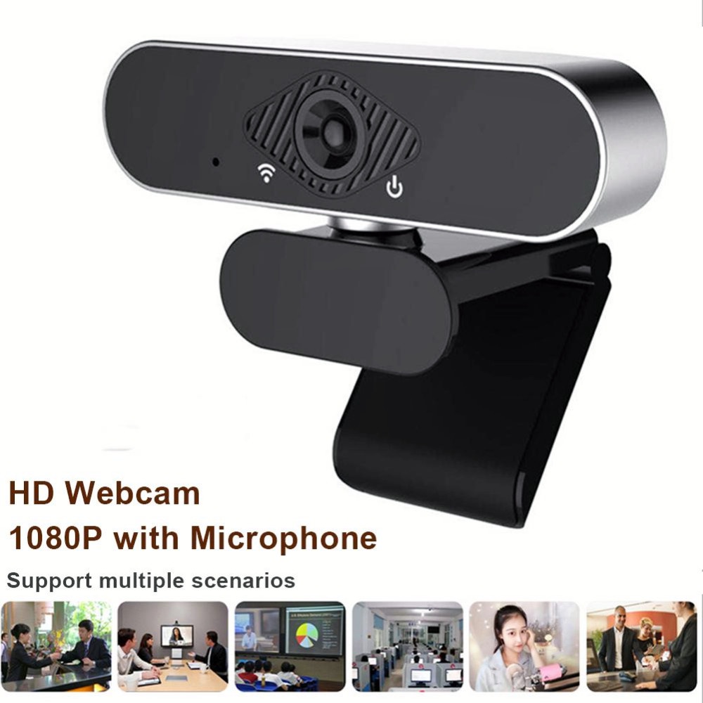 Terbaru Webcam 1080P Full HD  Camera  USB Vlog Webcast Live dengan Mic Support APP Konferensi Langsung Berputar 360 derajat komputer kamera