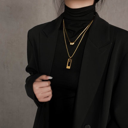Kalung Titanium Steel Panjang Fashion