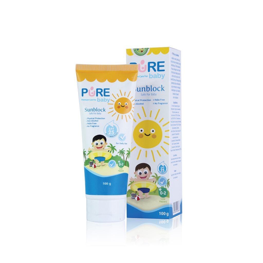 Pure BB Baby &amp; Kids Sun Block SPF25 100gr BPOM / Pure Baby Sunblock / Sun Skin