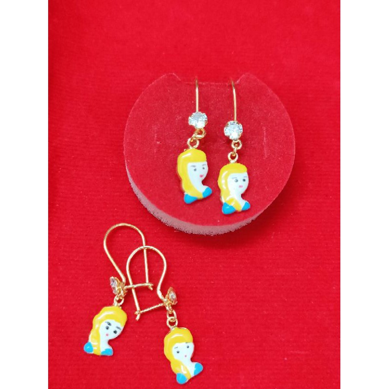 ANTING ANAK FROZEN PERAK 925 LAPIS EMAS 24K WARNA GOLD