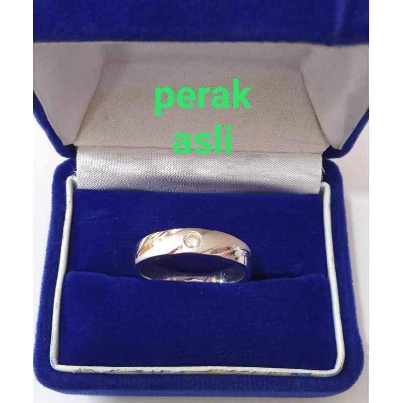 Cincin Dove ring mata 1, Perak 925, Sepuh Emas putih