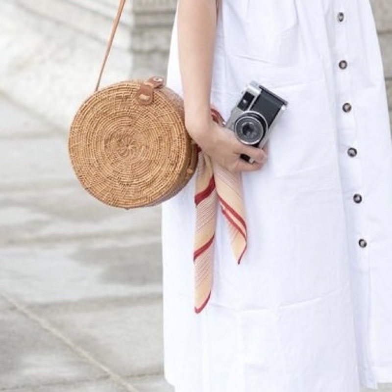 Tas Wanita Rotan Gaya Selempang Rattan Sling Bag Bali Vintage