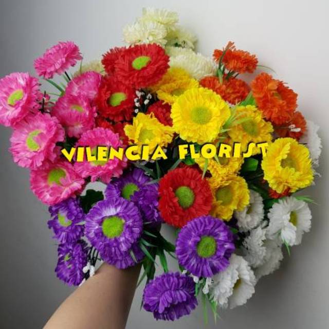 BUNGA POMPOM PALSU ARTIFICIAL HIAS MINI SHABBY DEKORASI