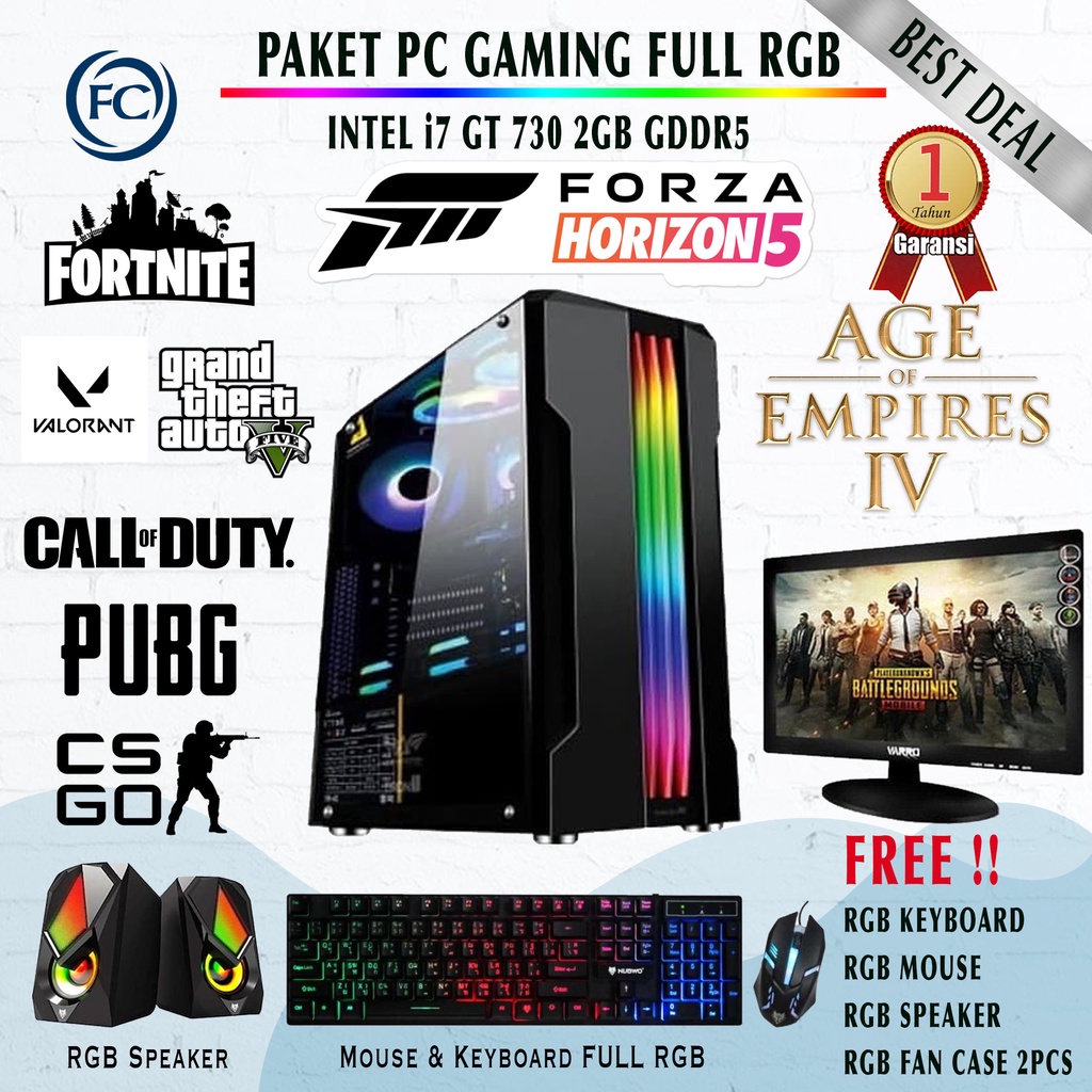 PC GAMING CORE I7 RAM 16 GB SSD COMPLETE SIAP GAMING BERAT