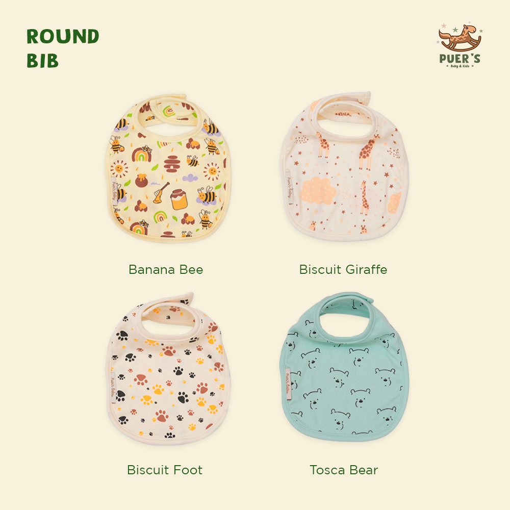 BIB BAYI / SLABBER BAYI / TADAH ILER / CELEMEK BAYI PUER'S MODEL ROUND BIB