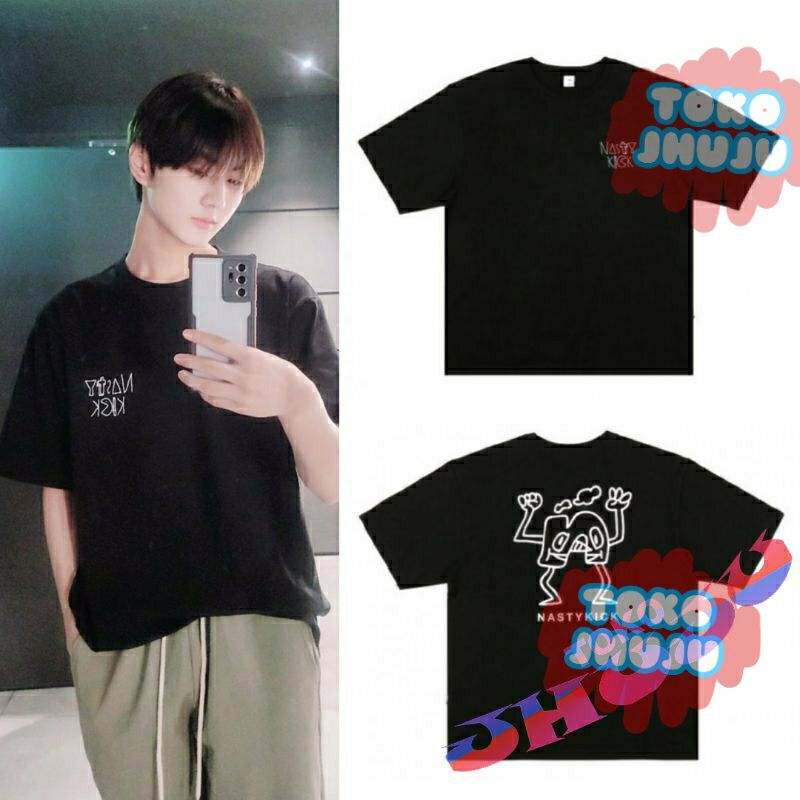 Baju Tshirt Jungwon engene fashion style nastikik Dablon Depan Belakang