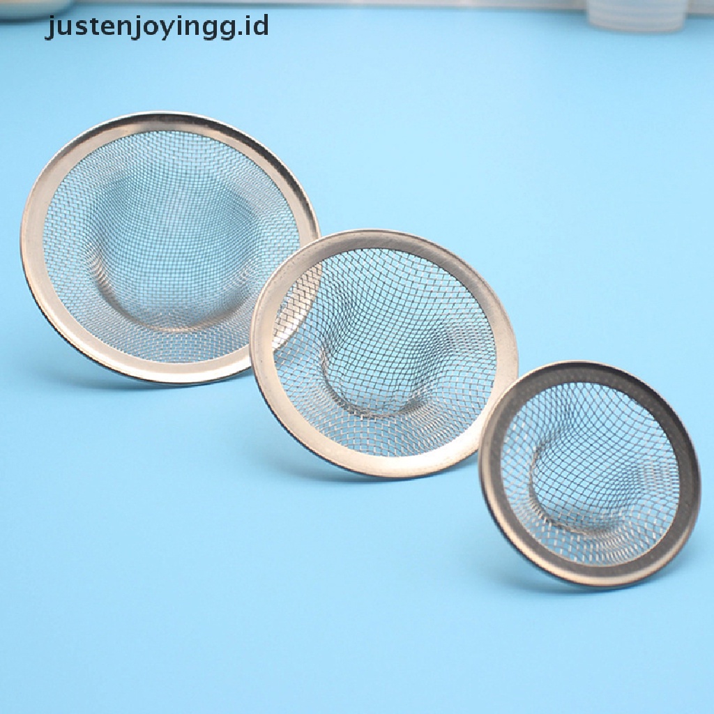 3 Pcs Saringan Wastafel Bentuk Bulat Bahan Stainless Steel Untuk Kamar Mandi