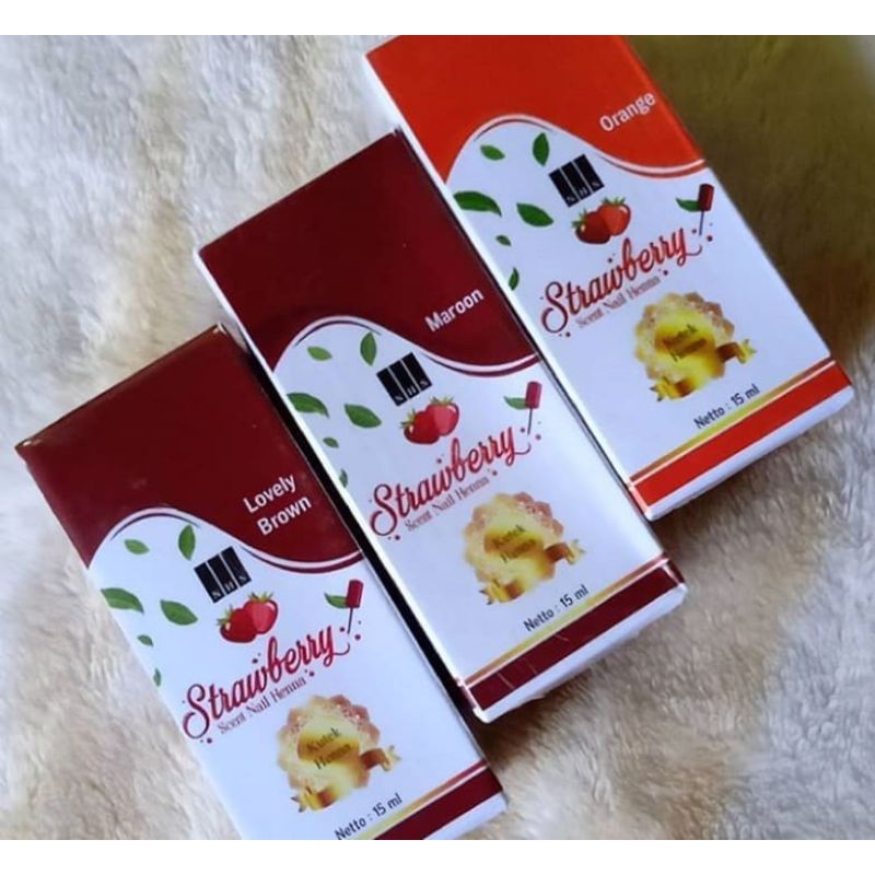 Kutek Strawbery Nail Henna 14ml Kutek Halal sah Untuk Sholat