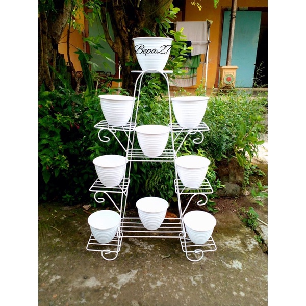 (TINGGI 1M) RAK BUNGA BESI / STANDING POT / RAK / POT BUNGA / RAK SERBAGUNA / TANAMAN HIAS