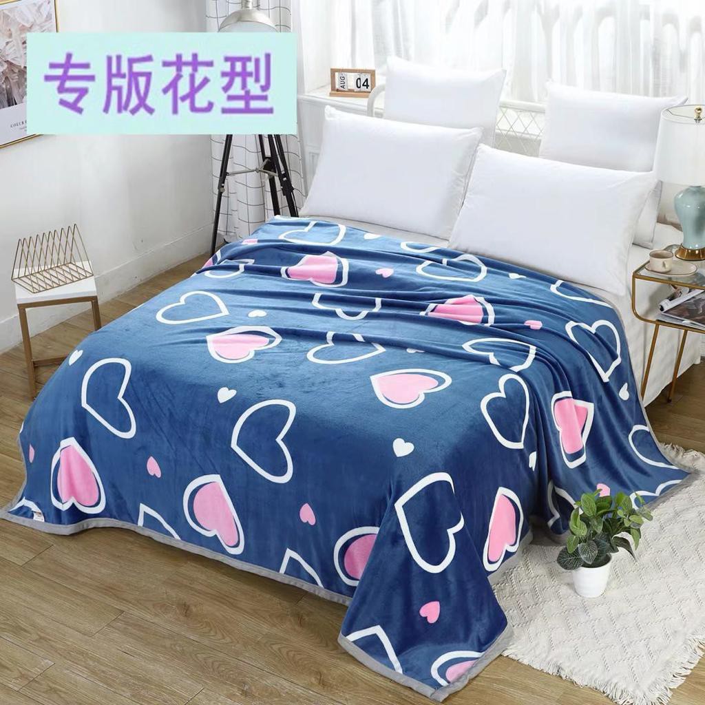 Selimut Bulu Ukuran KING 180x200 Motif Dewasa Keren Super Tebal Pinggiran Full List Berkualitas-D.LOVE BIRU 180list