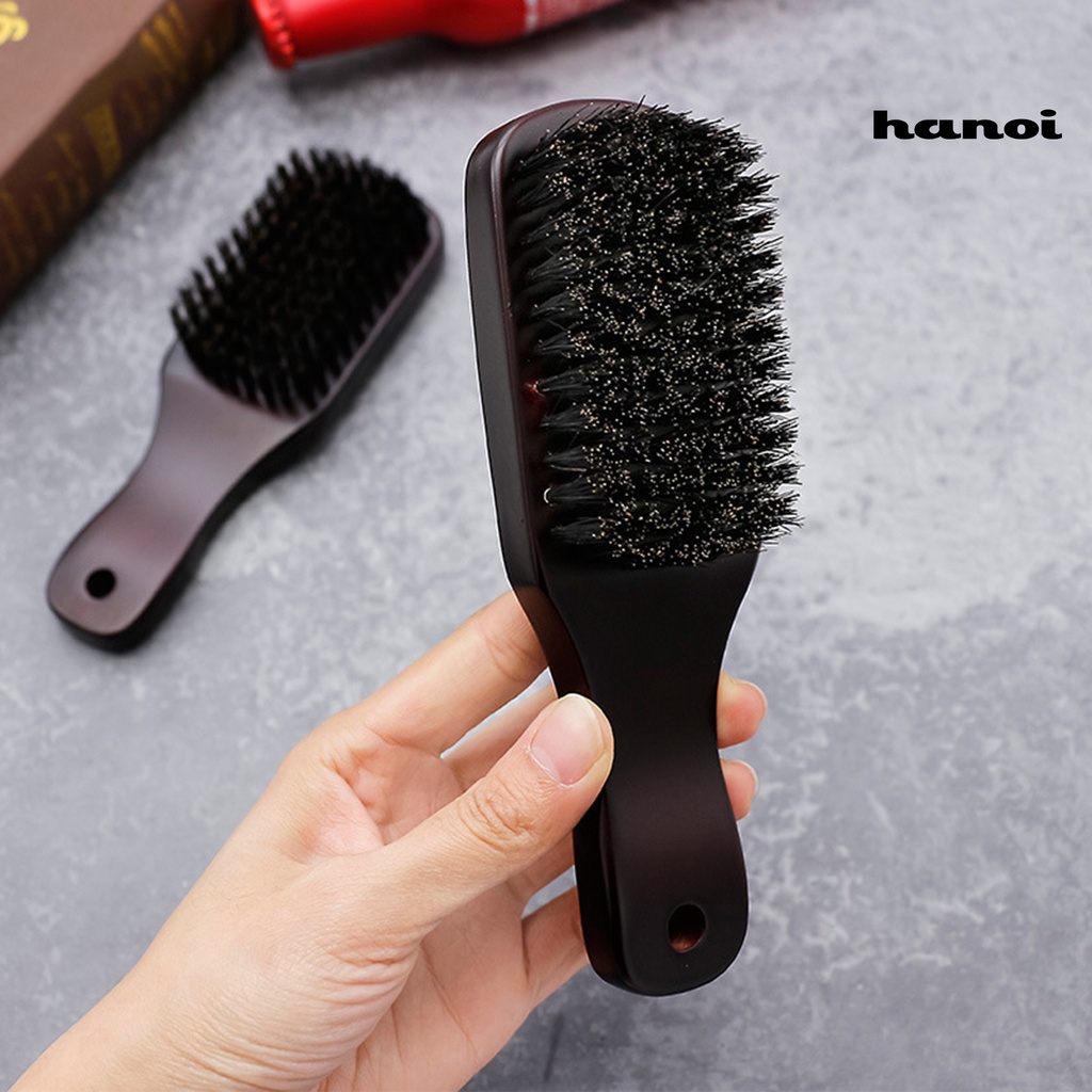 HQTM_Mustache Brush Skin-friendly Brownish Black Wooden Handle Hair Styling Comb Shaving Tools for Men