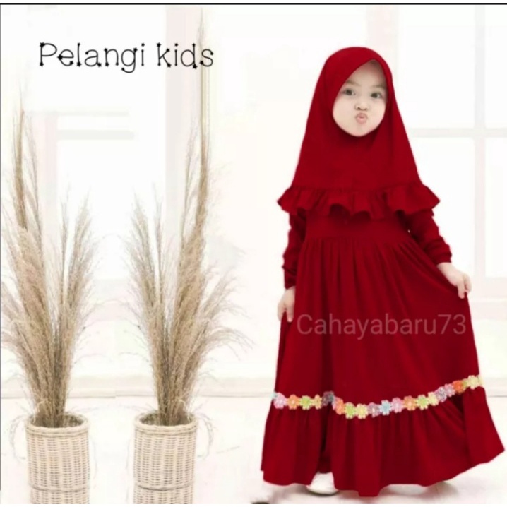 Gamis anak perempuan + kerudung terbaru  / HIFZA KIDS / gamis anak size XS S M L/COD