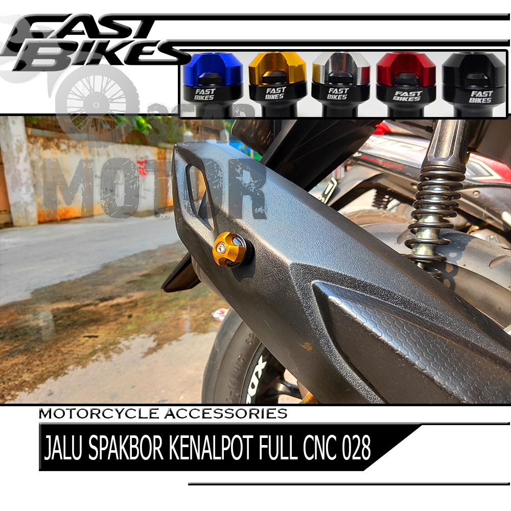 JALU SPAKBOR 028 BAUT MONEL BODY COVER KNALPOT NMAX AEROX UNIVERSAL motor