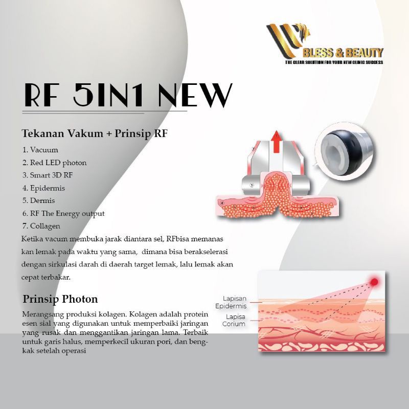 RF 5in1 Alat rf wajah Pelangsing Badan Alat RF Slimming  machine + 40K Original garansi service