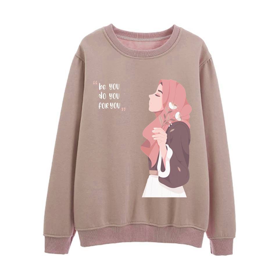 Be You Sweater Wanita Oversize Fleece Size  M - XXL