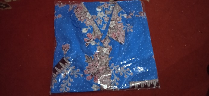 Qnunbatik Batik Keluarga/family Dress Kd Melati Dasar Warna Biru