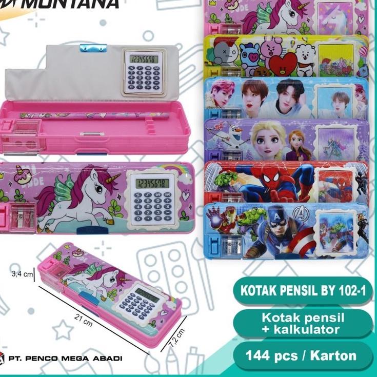 

ペ kotak pensil ada kalkulator makin praktis gratis isi pensil New