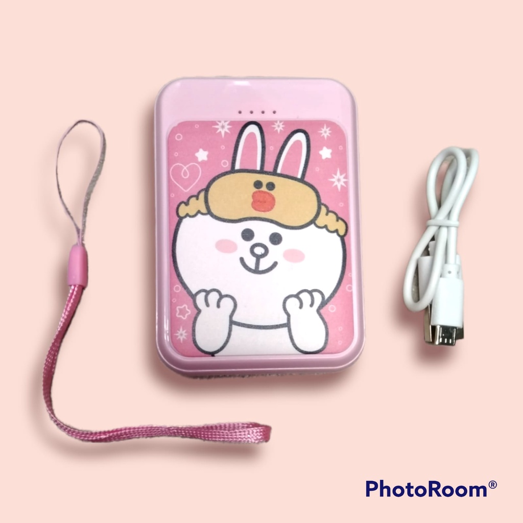 [CUTE RABBIT]POWERBANK MINI KARAKTER 2 USB KAPASITAS 10000MAH MOTIF KARTUN