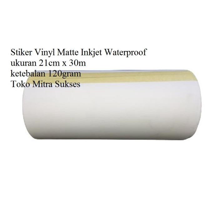 

Stiker Vinyl Matte Inkjet Waterproof A4 Roll - 21cm x 30m