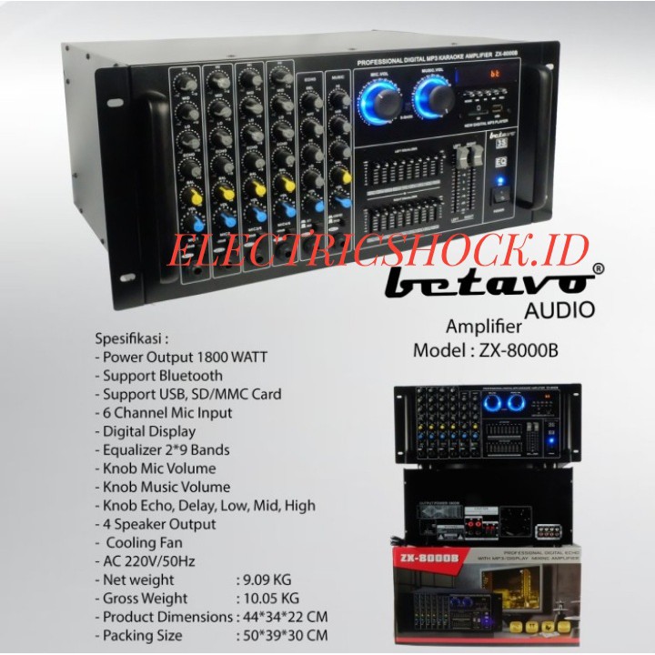 AMPLIFIER BETAVO ZX 8000 B PROFESIONAL BLUETOOTH BETAVO ZX 8000B
