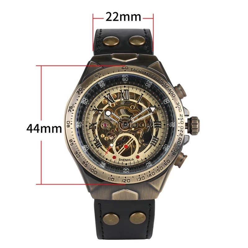 Jam Tangan Pria Original Automatic Casual Luxury Fngeen Perunggu Tali Kulit