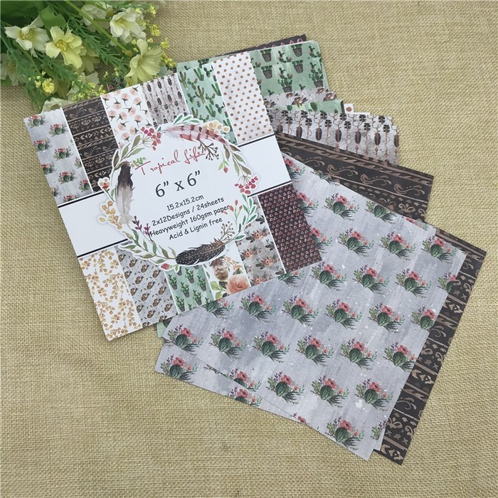 Scrapbooking Paper Pack 6&quot;x6&quot; - Tropical Life (24 sheets)