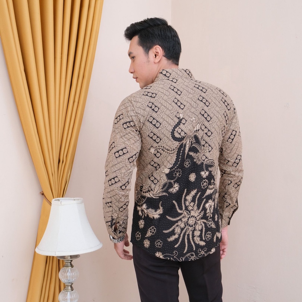 BAJU KEMEJA BATIK PRIA COWOK LENGAN PANJANG SLIMFIT ATASAN BATIK PREMIUM PRIA COWO PRABUSENO