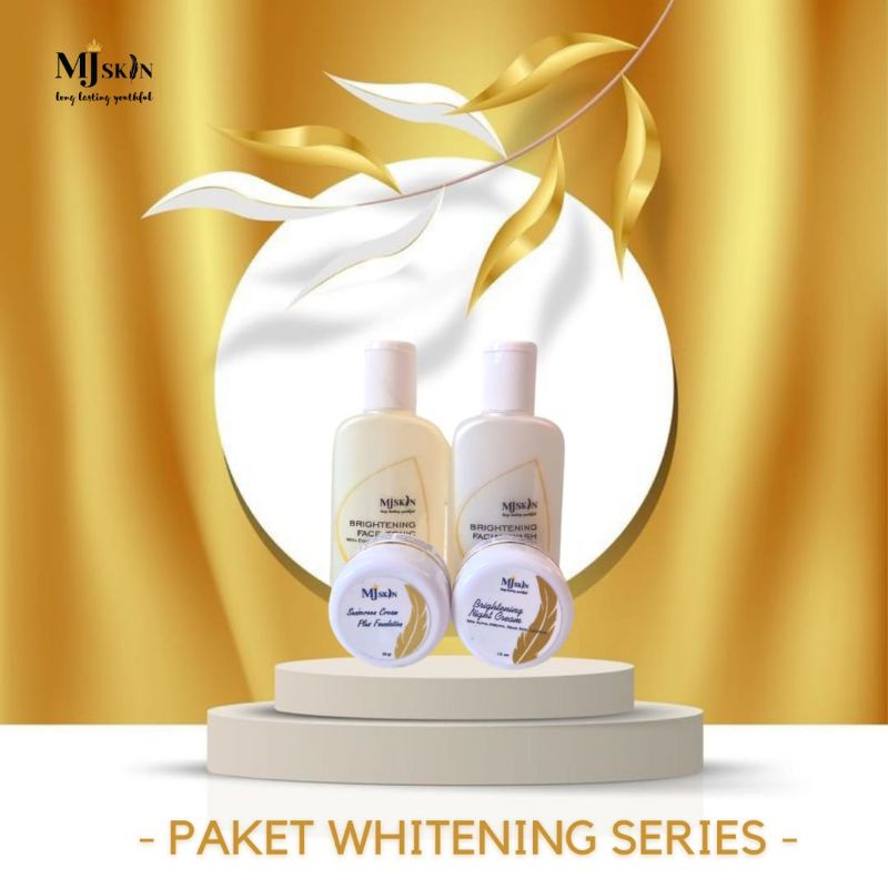 Paket Whitening series - gratis pouch - susnscreen foundation - krim pencerah - spf 30 - moisturizer