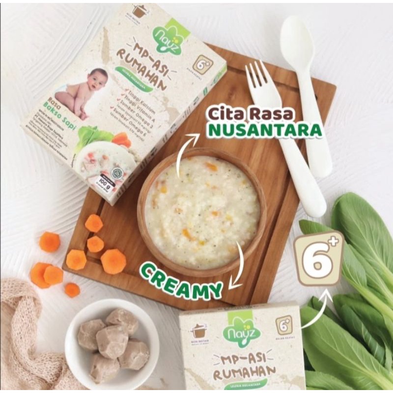 NEW NAYZ MPASI Rumahan Bubur Organik Salmon Sapi Bakso