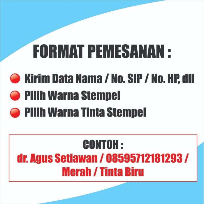 Menyurat-Surat- Stempel Nama Dokter / Bidan / Guru / Nik / Nip / No. Hp / Jabatan - Merah -Surat-