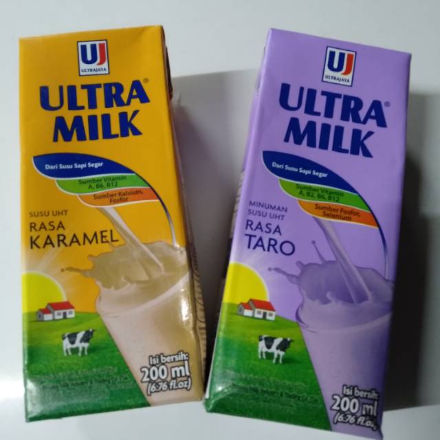 

Susu Ultra milk 200ml rasa taro dan karamel